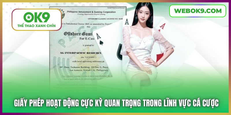 Giấy phép hoạt động cực kỳ quan trọng trong lĩnh vực cá cược